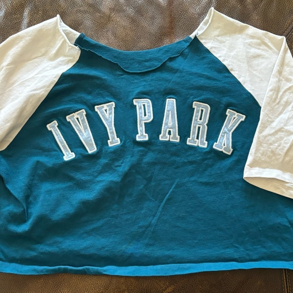 Ivy Park Teal and White crop top